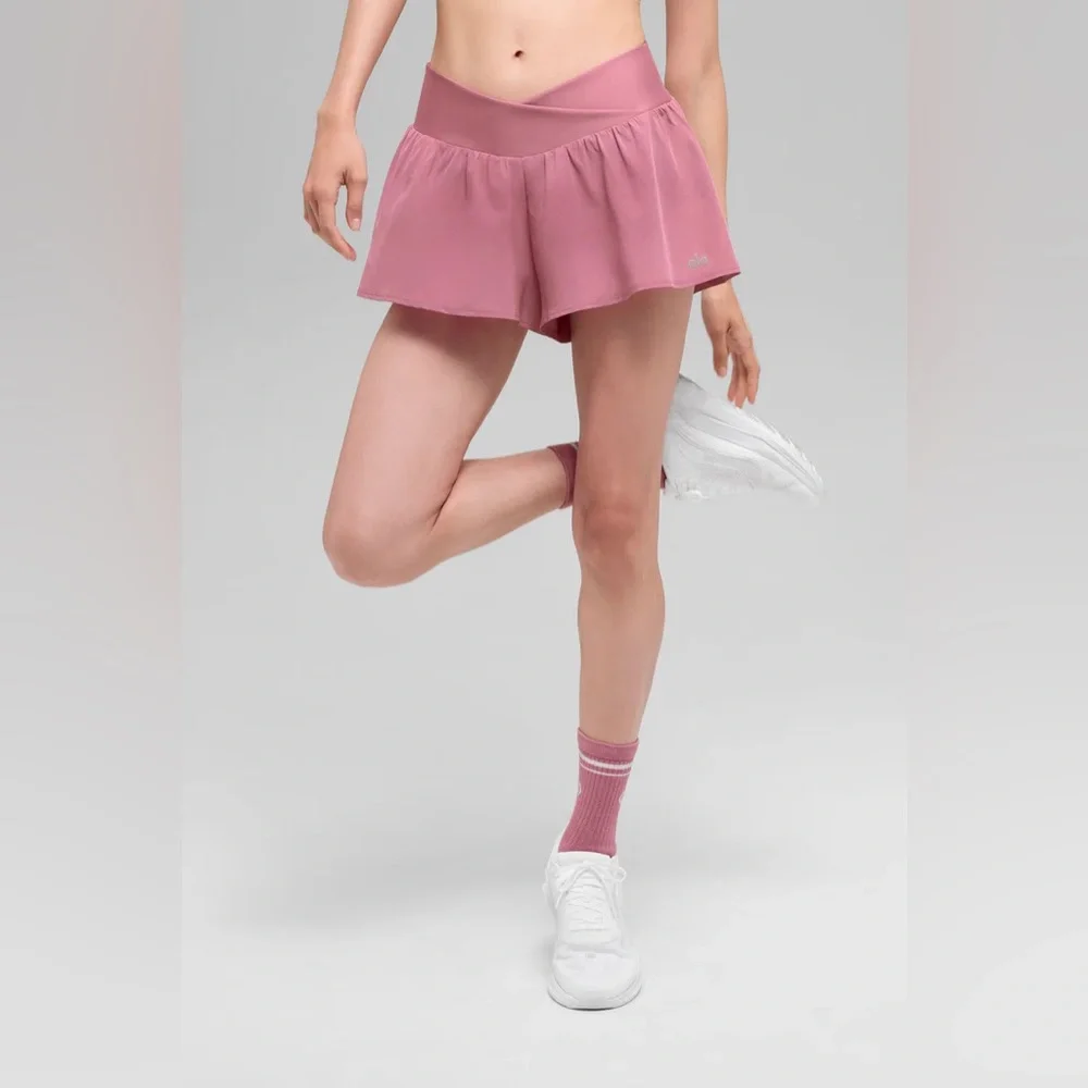Alo Yoga V-Cute Running Short Pink Wild Rose XXS